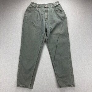 Vintage Lee Jeans Womens 16 90s High Rise Tapered Mom Made In USA 100% Cotton